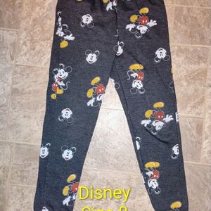 Disney Gray Mickey Mouse Joggers Size 8